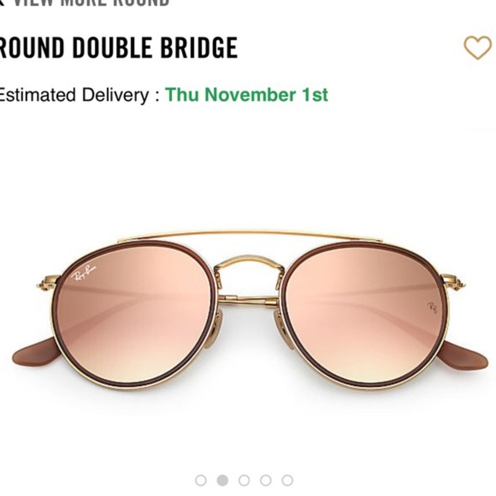 Double bridge rise gold ray bans